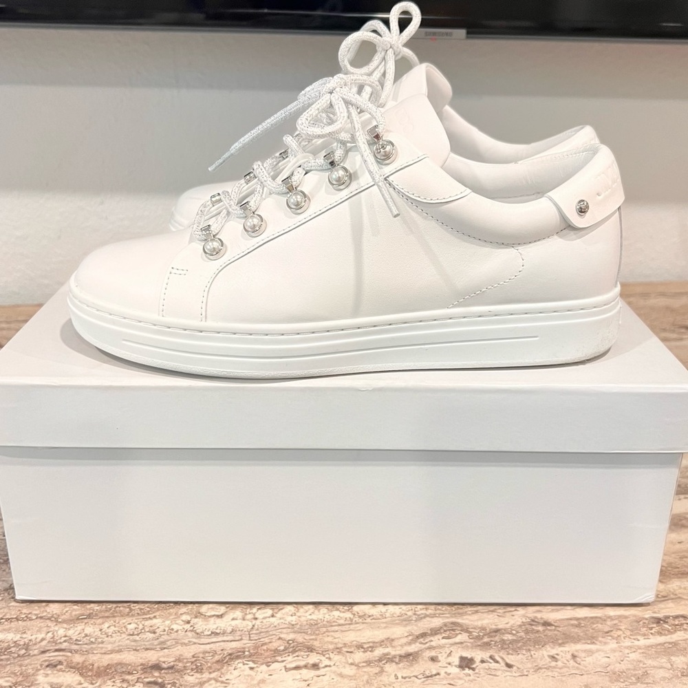 Jimmy Choo Antibes pearl-embellished sneakers